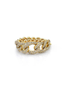 SHAY Pavé Diamond Link Ring in Yellow Gold at Nordstrom