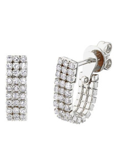 SHAY Threads Diamond 2 in 1 Huggie Earrings in White Gold at Nordstrom