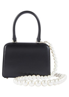 Simone Rocha Mini Leather Case Bag in Black/Pearl at Nordstrom