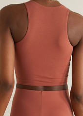 skin Net Sustain Calliope Reversible Cropped Stretch Organic Pima Cotton-jersey Tank