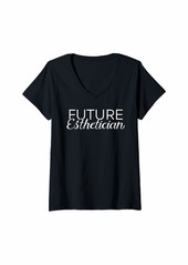 skin Womens Cute Future Esthetician - Esthetics Student V-Neck T-Shirt