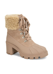 Splendid Mikayla Faux Shearling Trim Lace-Up Boot in Light Sand at Nordstrom