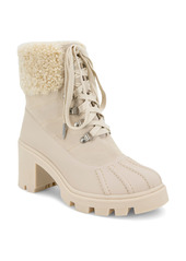 Splendid Mikayla Faux Shearling Trim Lace-Up Boot in Winter White at Nordstrom