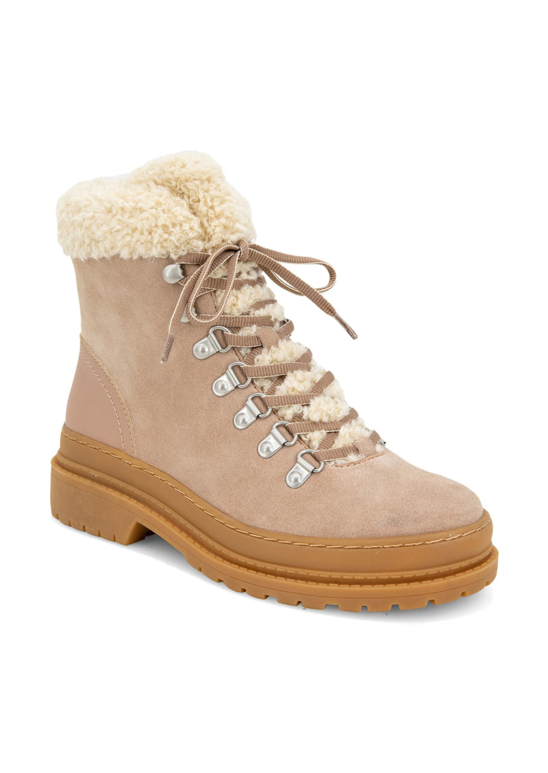 Splendid Yvonne Suede Hiking Boot with Faux Fur Trim in Warm Sand at Nordstrom