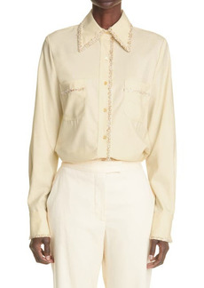 St. John Collection Fresca di Lana Wool Blouse in Chamomile at Nordstrom