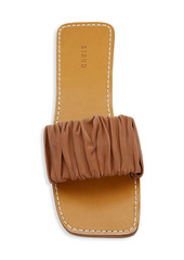 STAUD Nina Ruched Leather Sandals