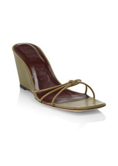 STAUD Pippa Leather Wedge Sandals