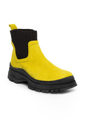 STAUD Bow Chelsea Boot in Chartreuse/Black at Nordstrom