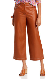STAUD Domino Wide Leg Faux Leather Pants