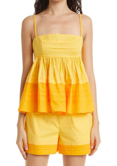 STAUD Theo Cotton Tank Top in Goldie/Persimmon at Nordstrom