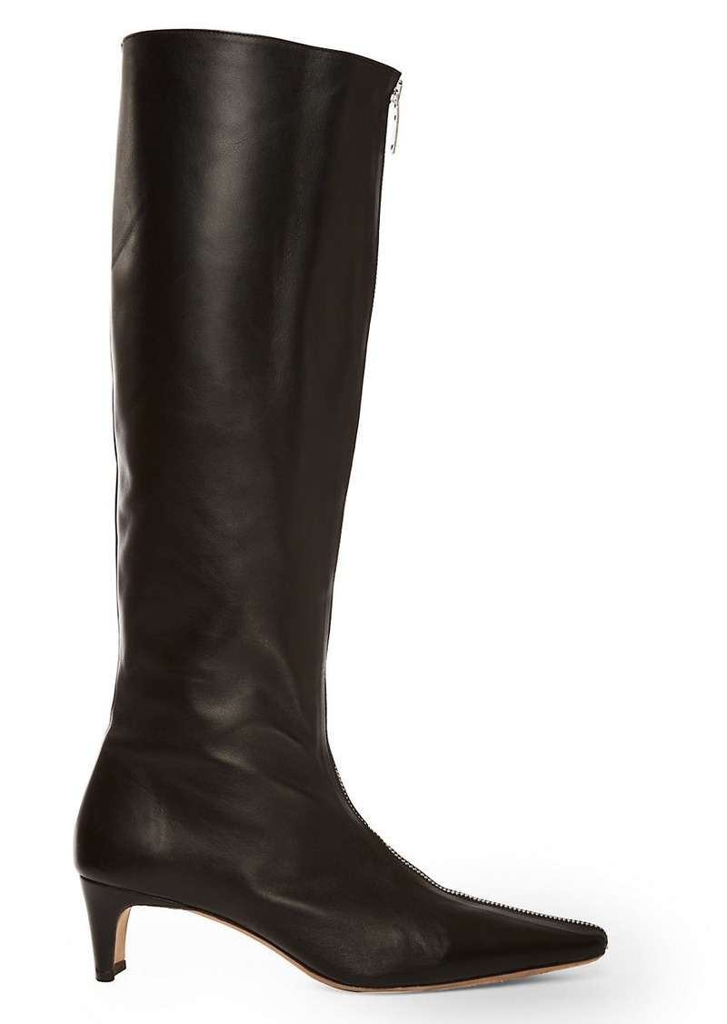 STAUD Valletta Leather Zip-Front Boots
