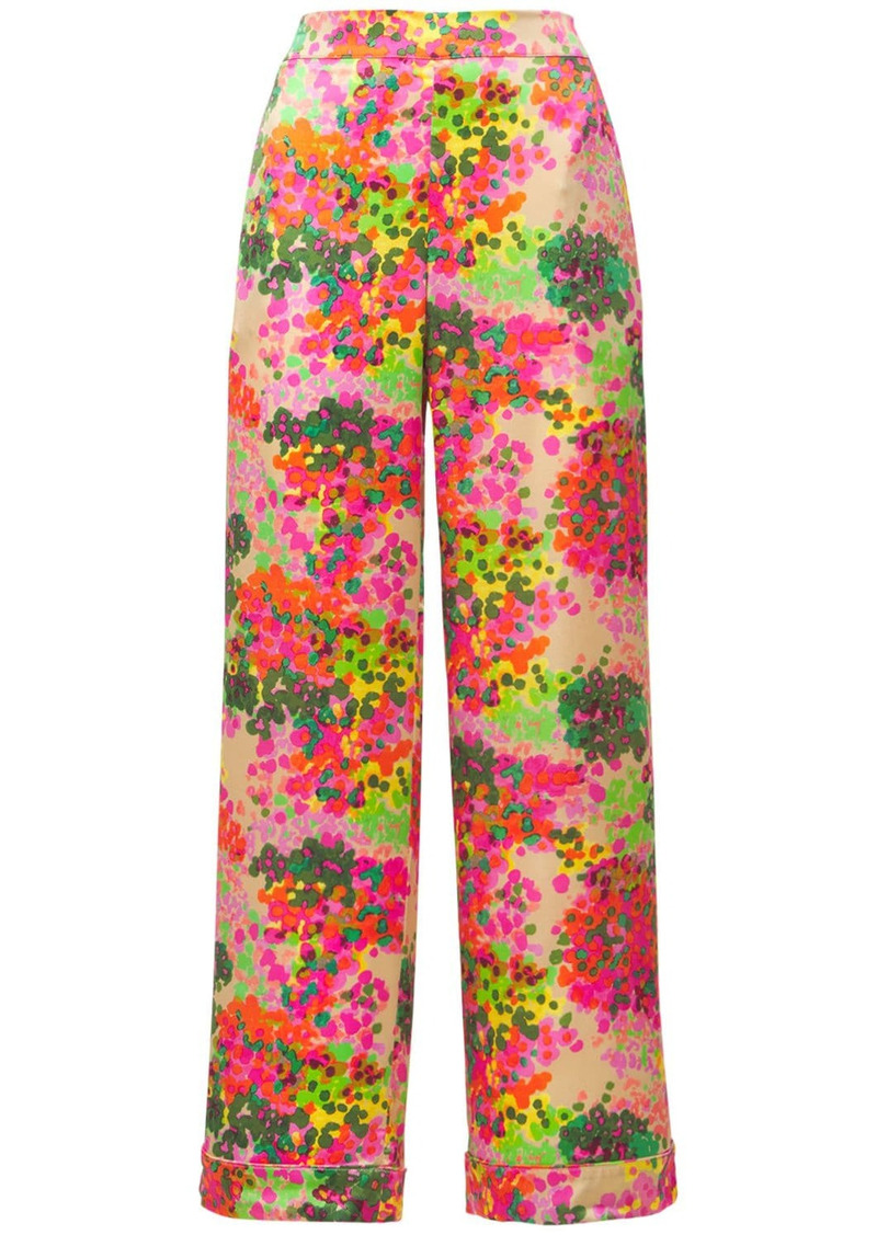 Stella McCartney Ava Cheering Printed Silk Pajama Pants