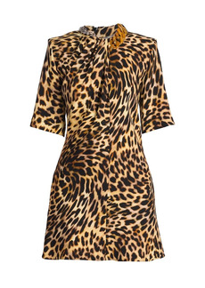 Stella McCartney Cheetah-Print Falabella Chain Dress