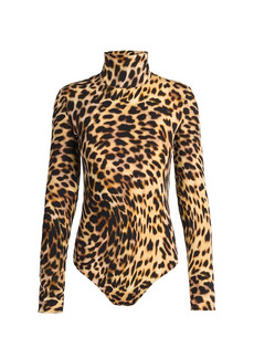 Stella McCartney Cheetah-Print Turtleneck Bodysuit
