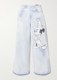 Stella McCartney Disney Distressed Printed Organic Wide-leg Jeans