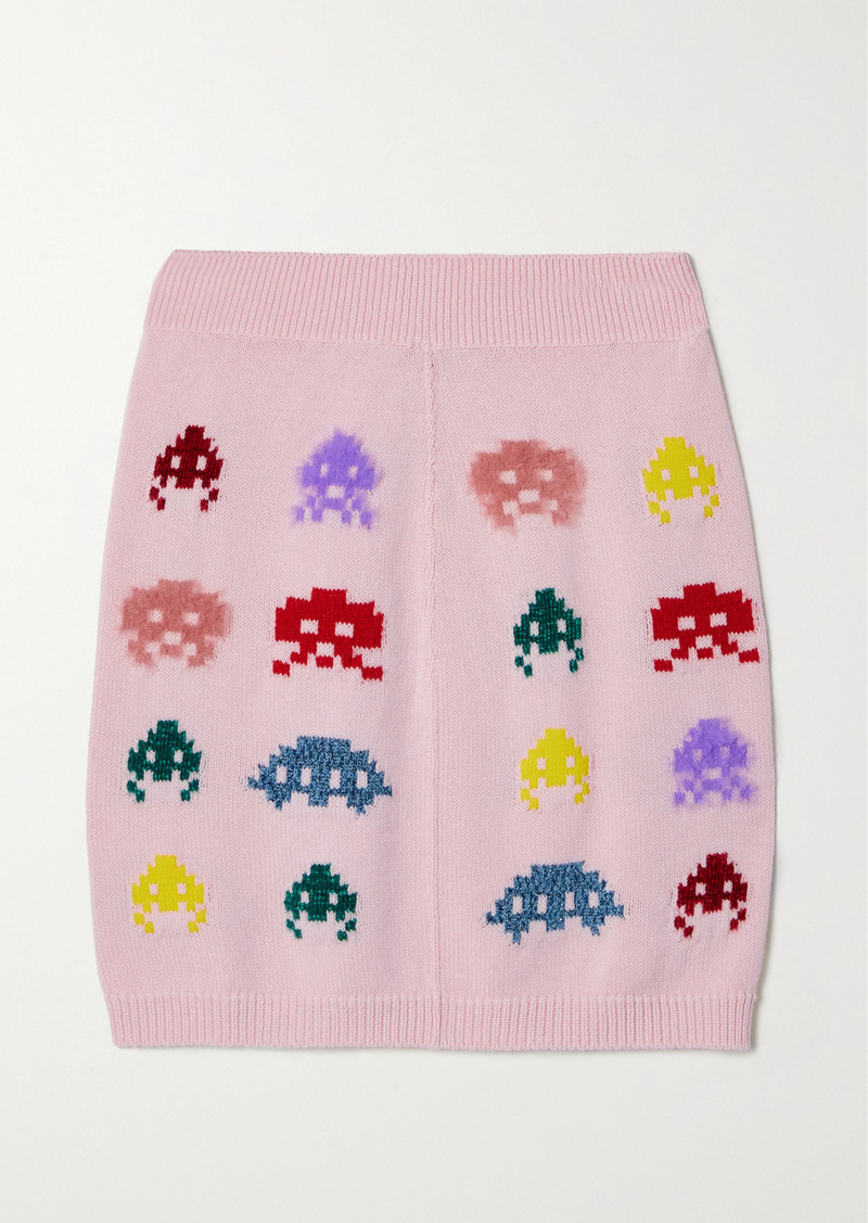 Stella McCartney Game On Metallic Intarsia-knit Mini Skirt