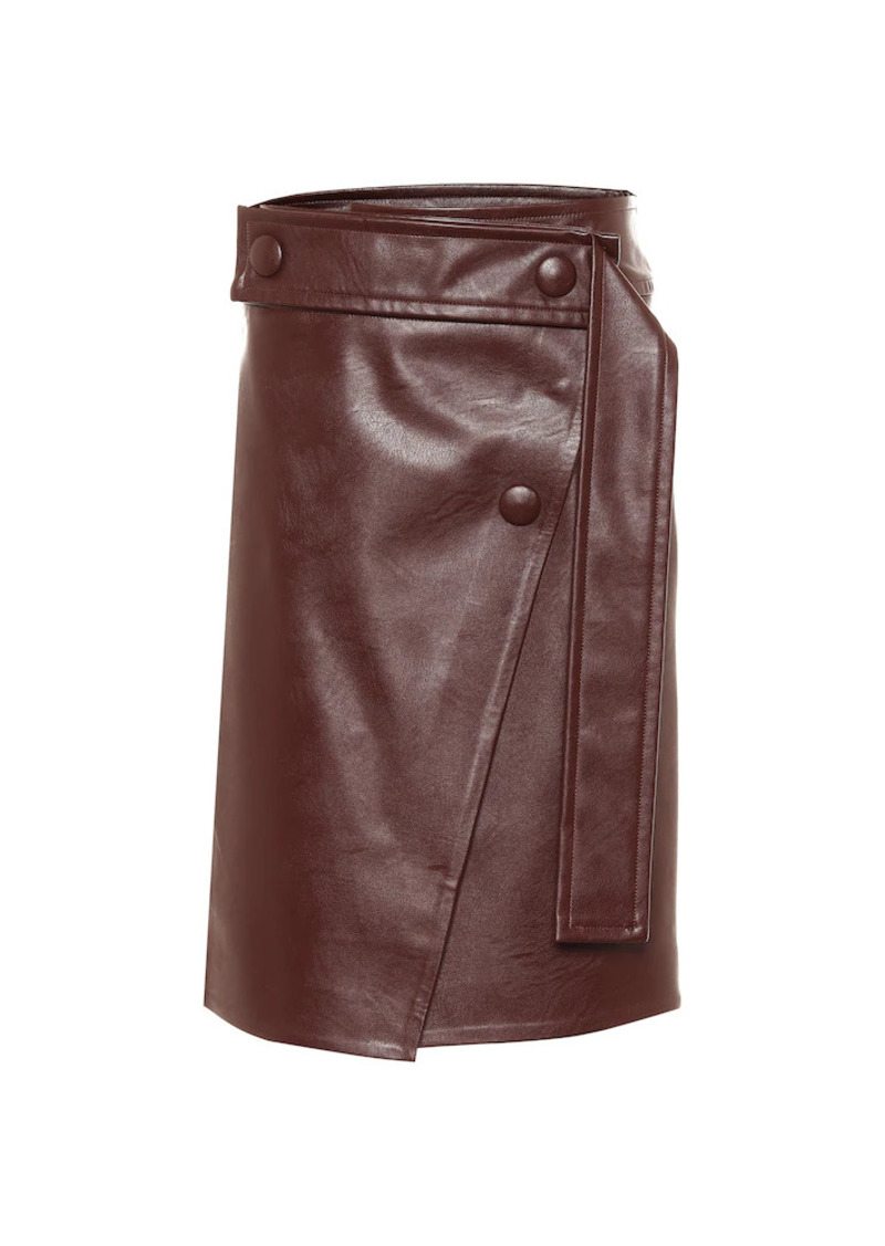 Stella McCartney High-rise faux leather midi skirt