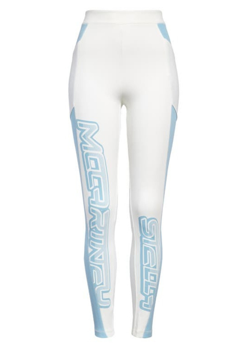 Stella McCartney Aquaflex Logo Pocket Leggings in Natural at Nordstrom