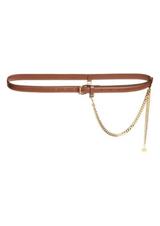 Stella McCartney Chain Detail Faux Leather Belt in Cinnamon at Nordstrom