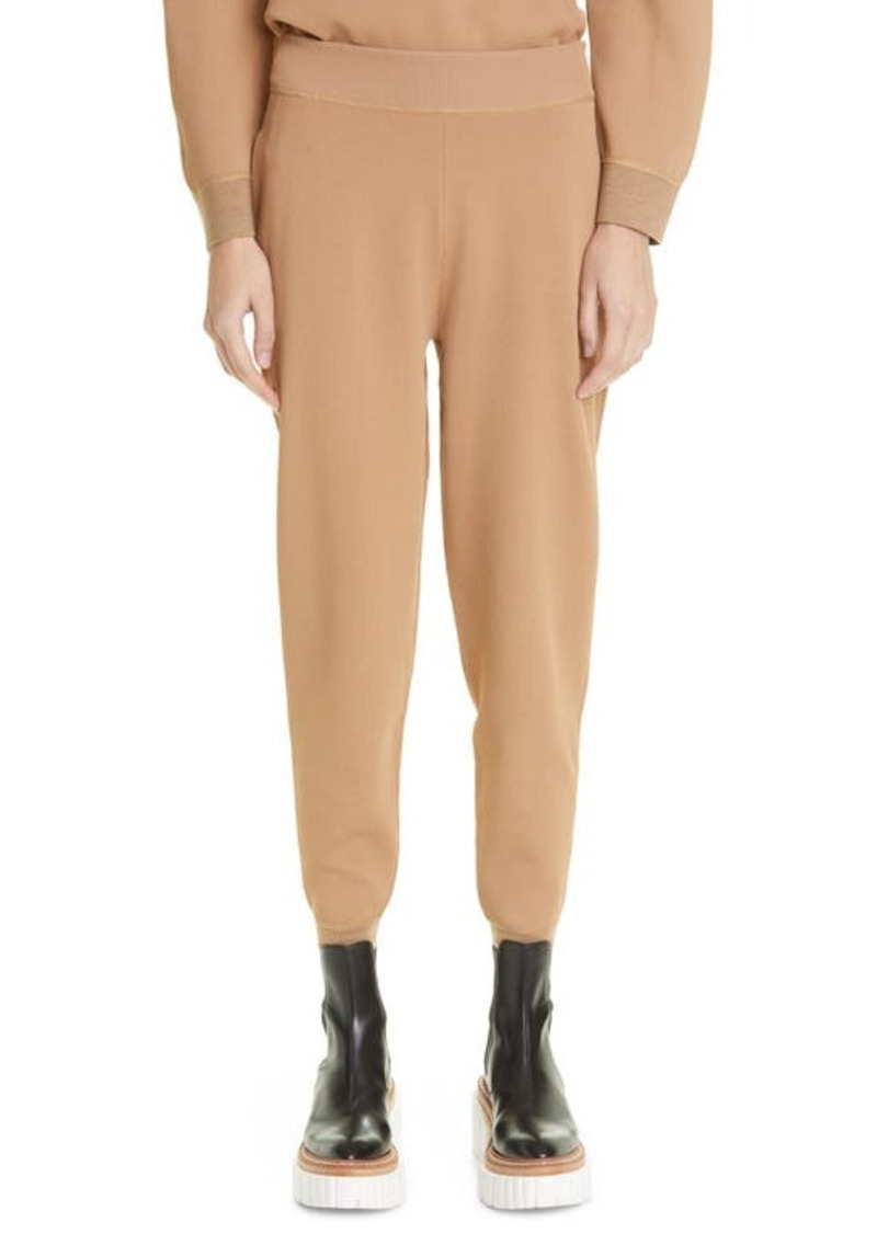 Stella McCartney Compact Knit Ankle Joggers in Camel at Nordstrom