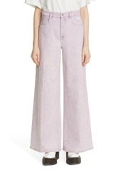 Stella McCartney Flare Leg Organic Cotton Jeans in Marble Lilac at Nordstrom
