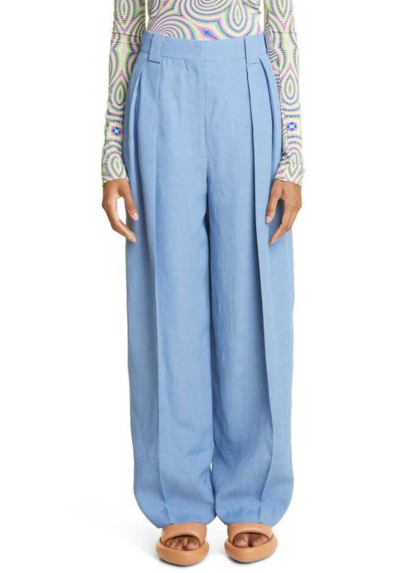 Stella McCartney Fluid Pleat Front Pants in Cloudy Blue at Nordstrom
