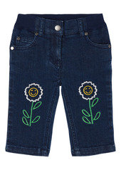 Stella McCartney Kids Stella McCartney Embroidered Flower Jeans in Blue at Nordstrom