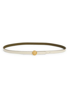 Stella McCartney Logo Buckle Faux Leather Belt in Pure White/Khaki at Nordstrom