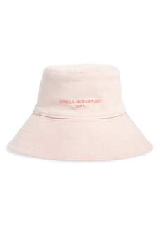 Stella McCartney Logo Cotton Bucket Hat in White/Pink at Nordstrom