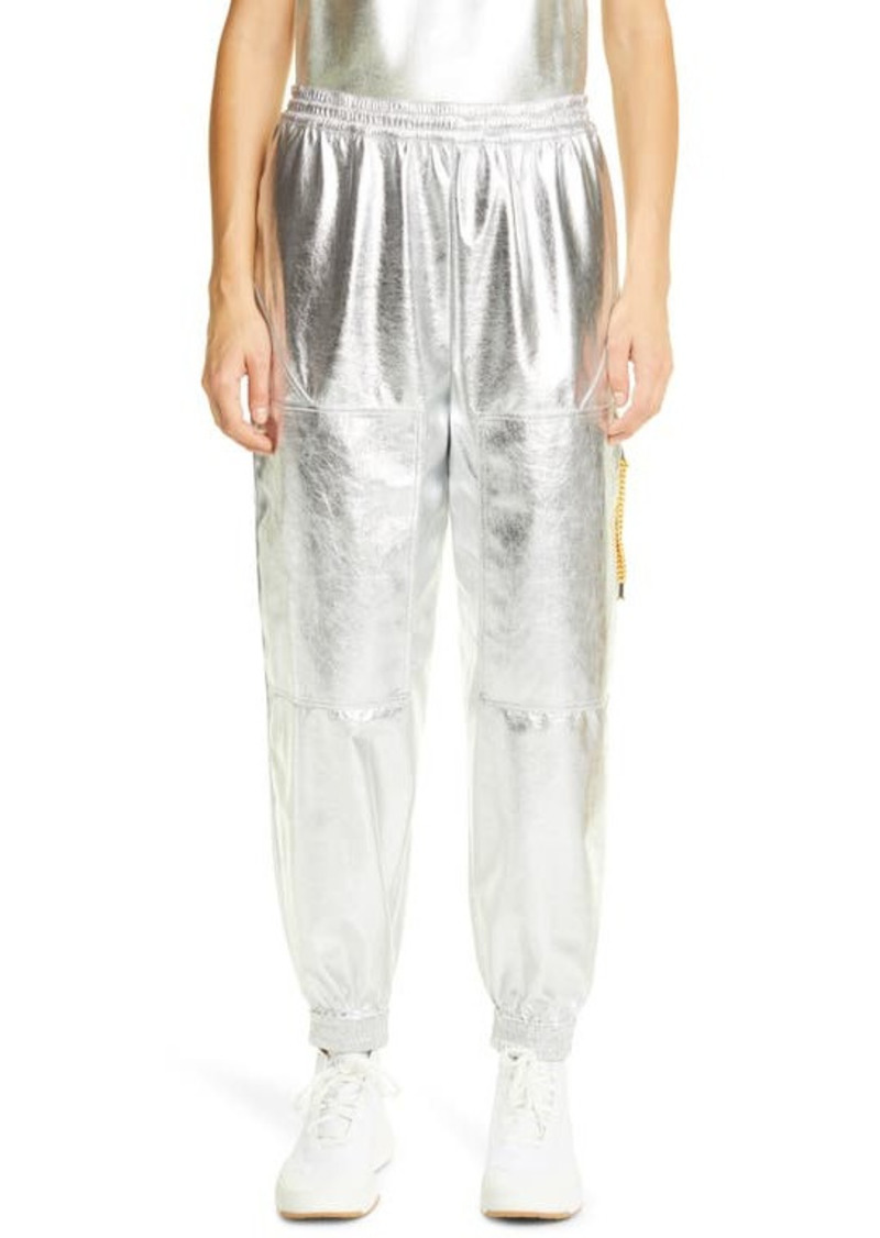 Stella McCartney Metallic Coated Joggers in Silver at Nordstrom