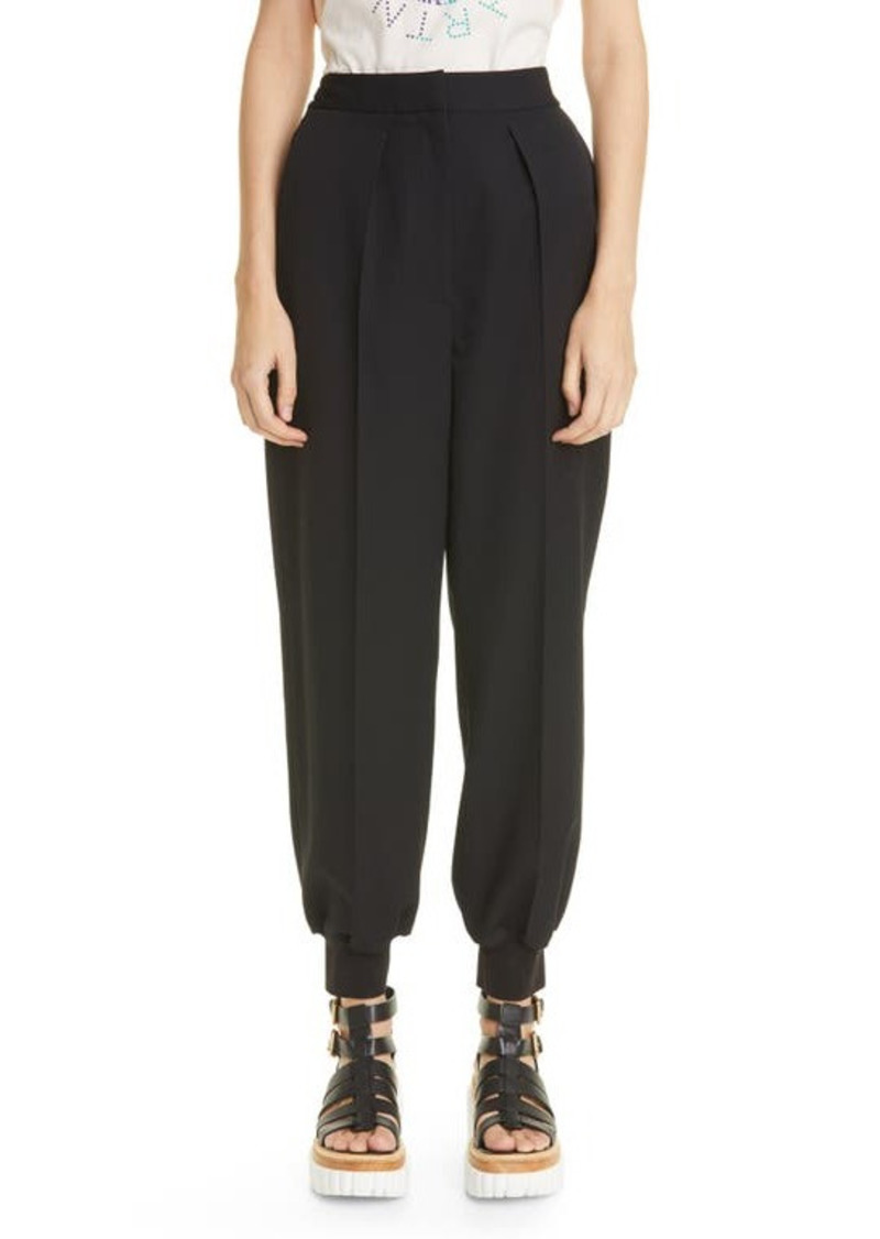 Stella McCartney Nicole Pleated Wool Joggers in Black at Nordstrom