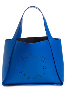 Stella McCartney Perforated Logo Faux Leather Tote in 4370 Jewel Blue at Nordstrom