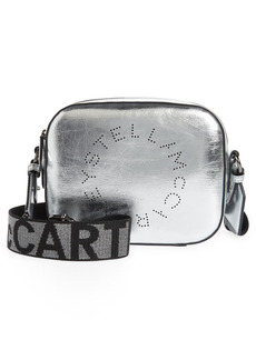 Stella McCartney Small Eco Metallic Faux Leather Camera Bag in Silver at Nordstrom