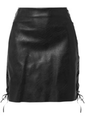 Stella Mccartney Woman Lace-up Faux Leather Mini Skirt Black