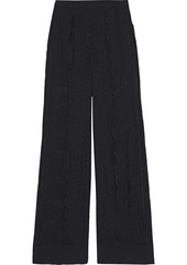 Stella Mccartney Woman Ruffle-trimmed Cotton-blend Lace Wide-leg Pants Black