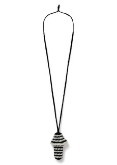 Stella McCartney x Disney Fantasia Crochet Mushroom Pendant Necklace in 9249 - Off White/Black at Nordstrom