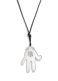 Stella McCartney x Disney Fantasia Mickey Mouse Glove Pendant Necklace in Silver at Nordstrom