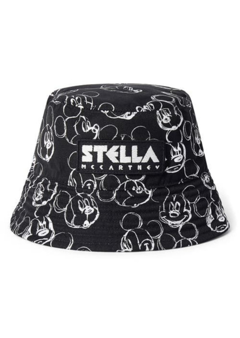 Stella McCartney x Disney Mickey Logo Bucket Hat in 1000 - Black at Nordstrom
