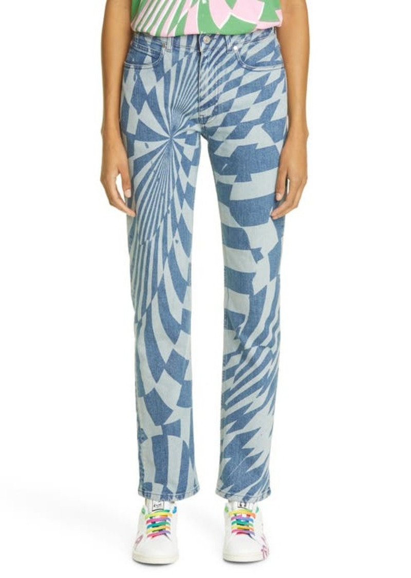 Stella McCartney x Ed Curtis Unisex Shared 3 Psychedelic Organic Cotton Stretch Denim Jeans in Vintage Blue at Nordstrom