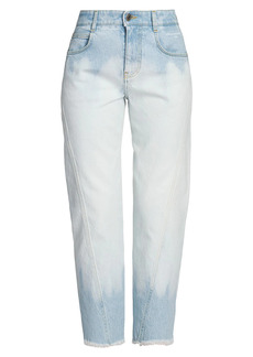 Stella McCartney Summer Blue Mid-Rise Twisted Seam Cropped Jeans