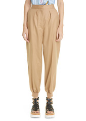 Stella McCartney Nicole Pleated Wool Joggers in Light Camel at Nordstrom