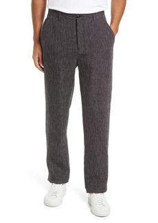 Ted Baker London Iwood Franklin Fit Linen Trousers in Black at Nordstrom