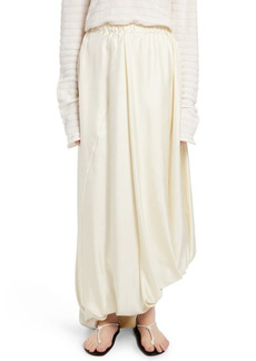 The Row Hana Asymmetric Bubble Hem Silk Maxi Skirt in Ivory at Nordstrom