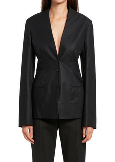 The Row Roleen Cotton Sateen Blazer in Black at Nordstrom