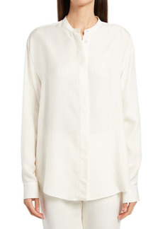 The Row Sienna Fluid Stripe Button-Up Blouse in Parchment at Nordstrom