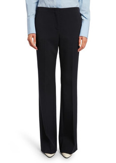 The Row Vasco Straight Leg Double Face Wool Blend Trousers in Navy at Nordstrom