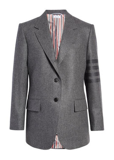 Thom Browne 4-Bar Wool & Cashmere Flannel Blazer in Med Grey at Nordstrom