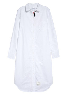 Thom Browne Long Sleeve Oxford Shirtdress in White at Nordstrom