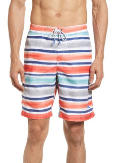 Tommy Bahama Baja Freestyle Stripe Board Shorts in White at Nordstrom