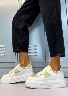 Topshop Cameo chunky lace up sneakers in natural